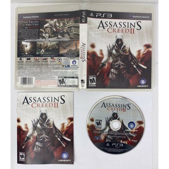 SET LOT Assassins Creed 1 2 3 & Brotherhood PLAYSTATION 3 PS3 COMPLETE - TESTED - Picture 3 of 5
